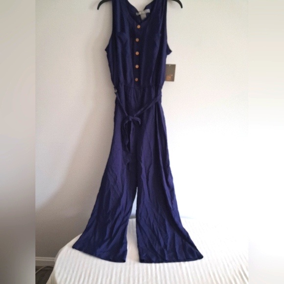 Lark + Grey Pants - Navy Sleeveless Jumpsuit Size XL